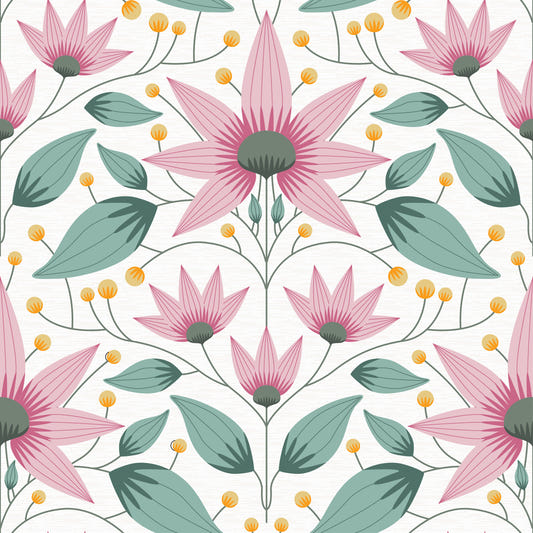 Papel pintado rosa Blossom Symmetry