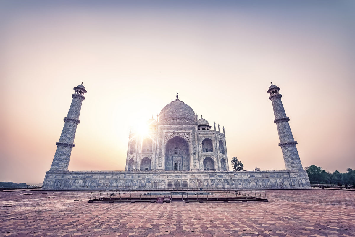 Muurschildering van de majestueuze Taj Mahal