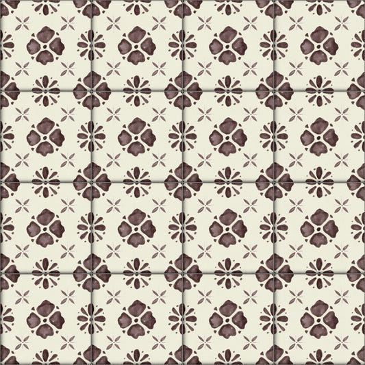Carta da parati classica Farmhouse Backsplash Choco