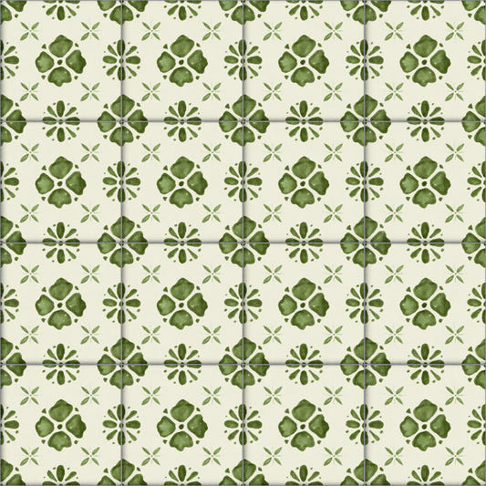 Farmhouse Classic Backsplash Olive Wallpaper⁠