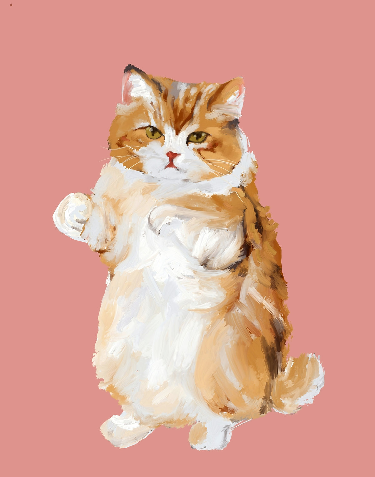 Purrfectly Perfect felly handpainted oil painting cat wall mural in your room — zoomed
