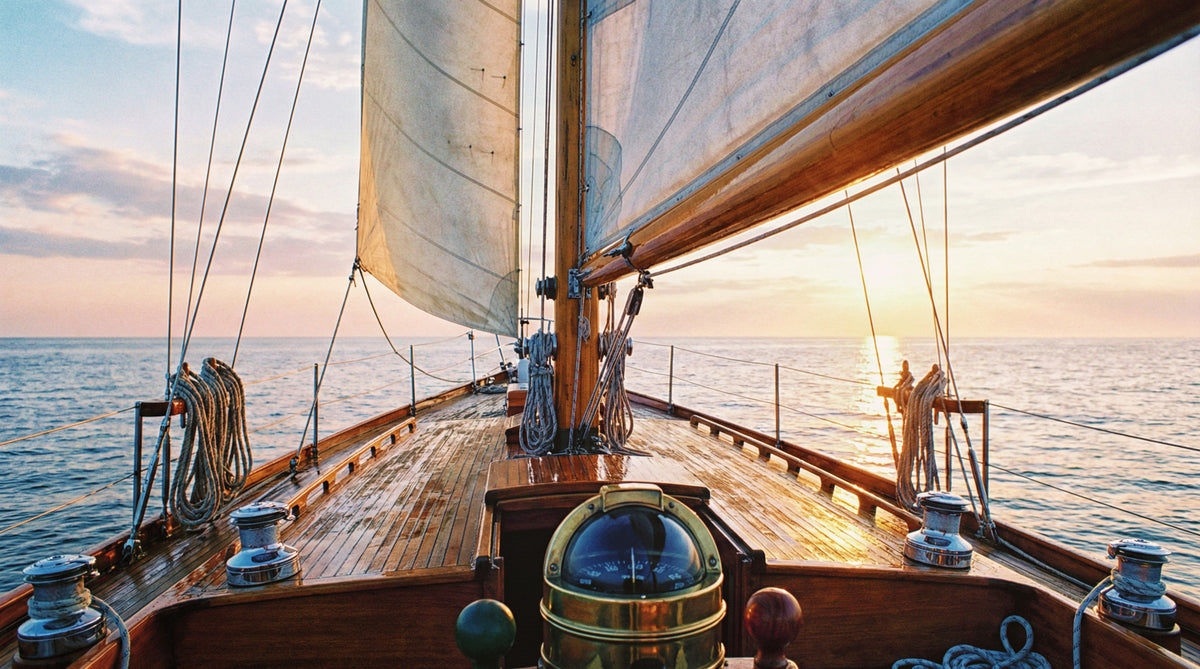 Sailing at Sunset Wall Mural in your room
