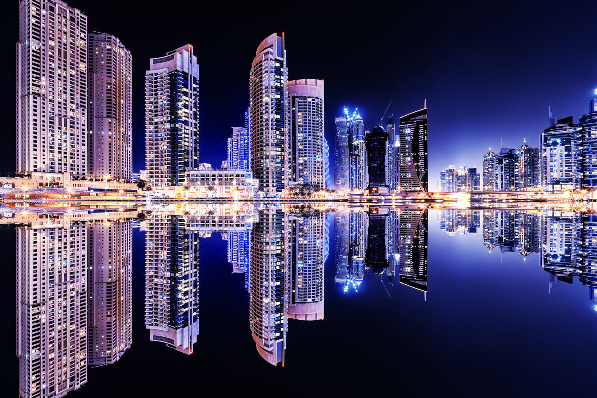 Cityscape Reflections Wall Mural in your room