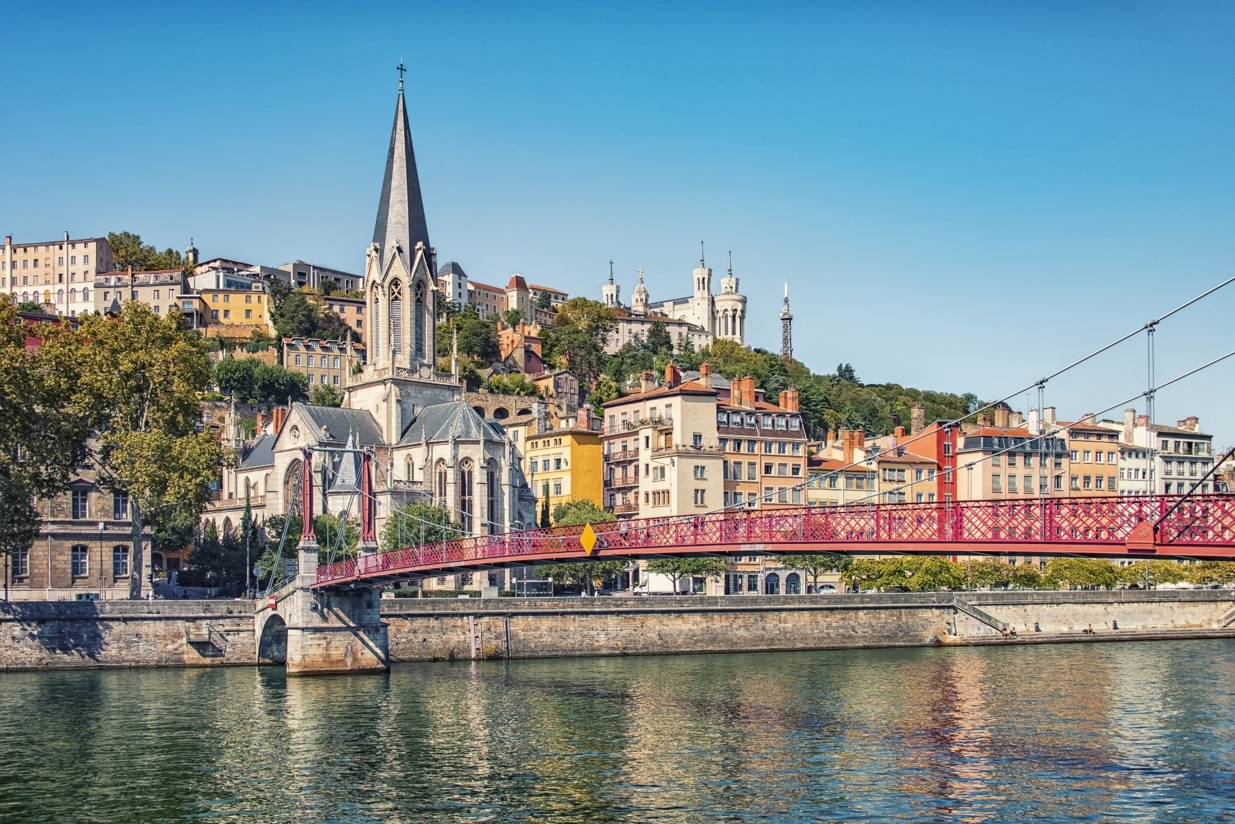 Wandbild mit den Wahrzeichen von Lyon