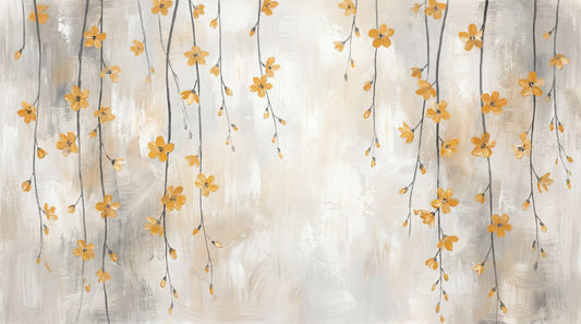 Golden Bloom Cascade Wall Mural