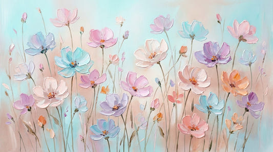 Fresque florale murale