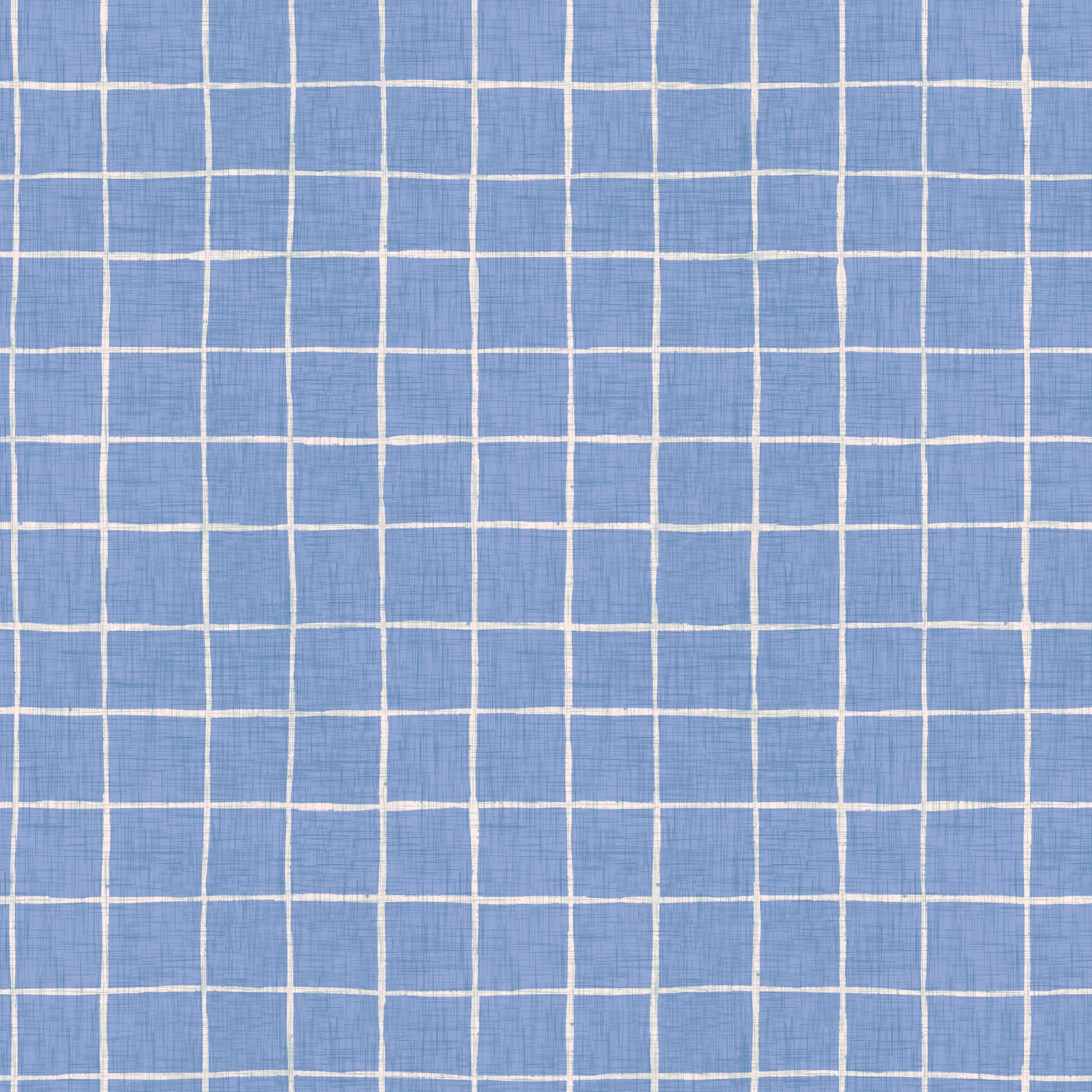 Carta da parati a quadri in lino blu