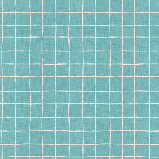 Teal Linen Grid Wallpaper⁠