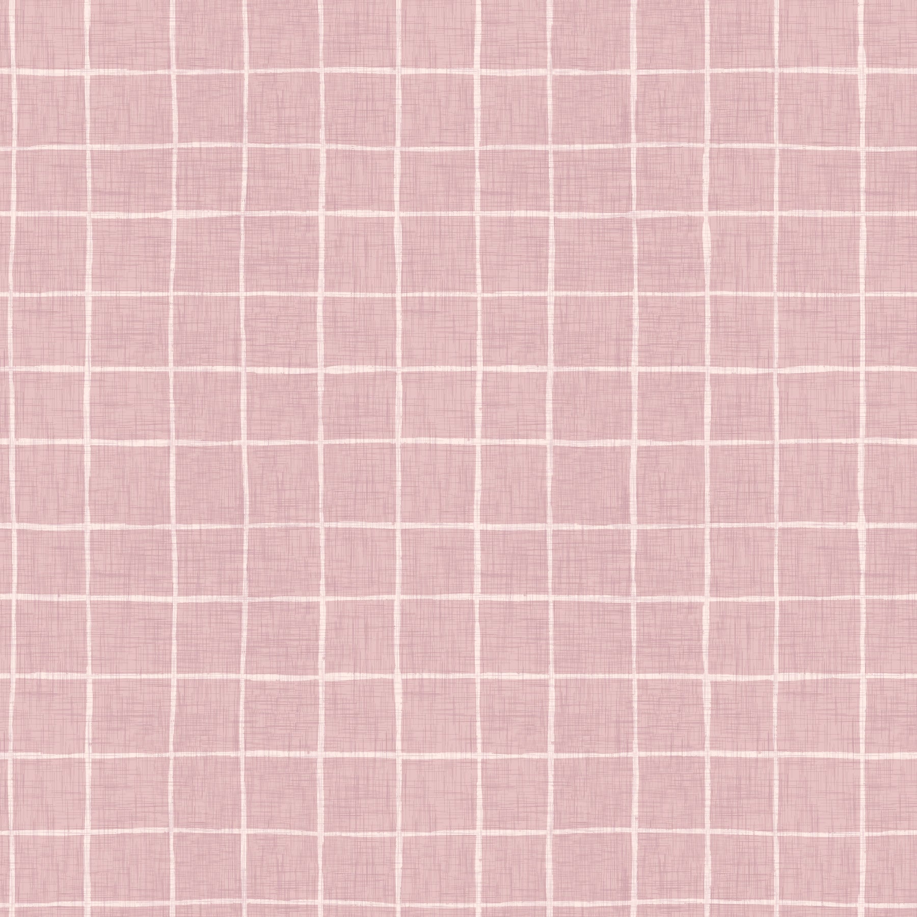 Papel de parede quadriculado em linho rosa