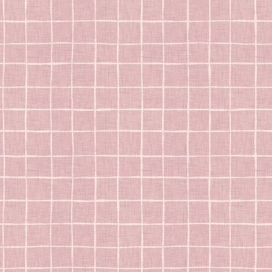 Blush Linen Grid Wallpaper⁠