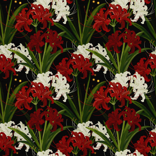 Lycoris Radiata Midnight Romantisches Spinnenlilienmuster Tapete