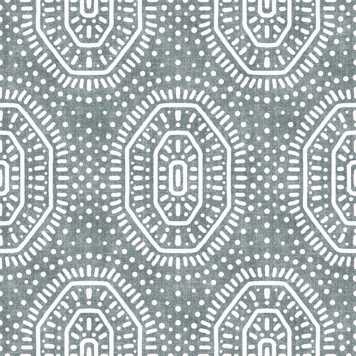 Boho Octagons Hæklet Grunge Beroligende Blåt Tapet in your room — zoomed