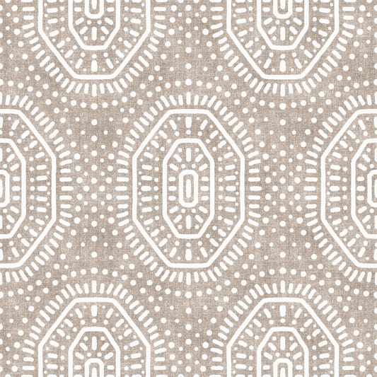 Boho-Achteck-Häkelmuster-Grunge-Erdbeige-Tapete