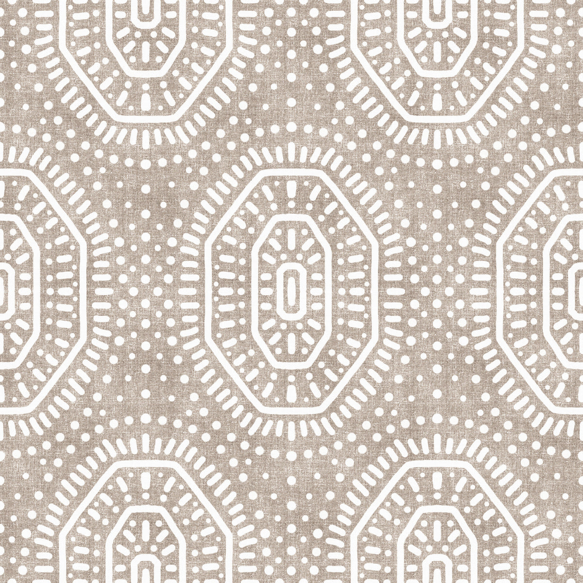Boho Octagons Hæklet Grunge Jordnært Beige Tapet in your room — zoomed