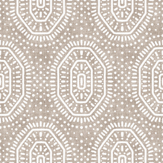 Boho Octagons Crochet Grunge Earthy Beige Wallpaper⁠