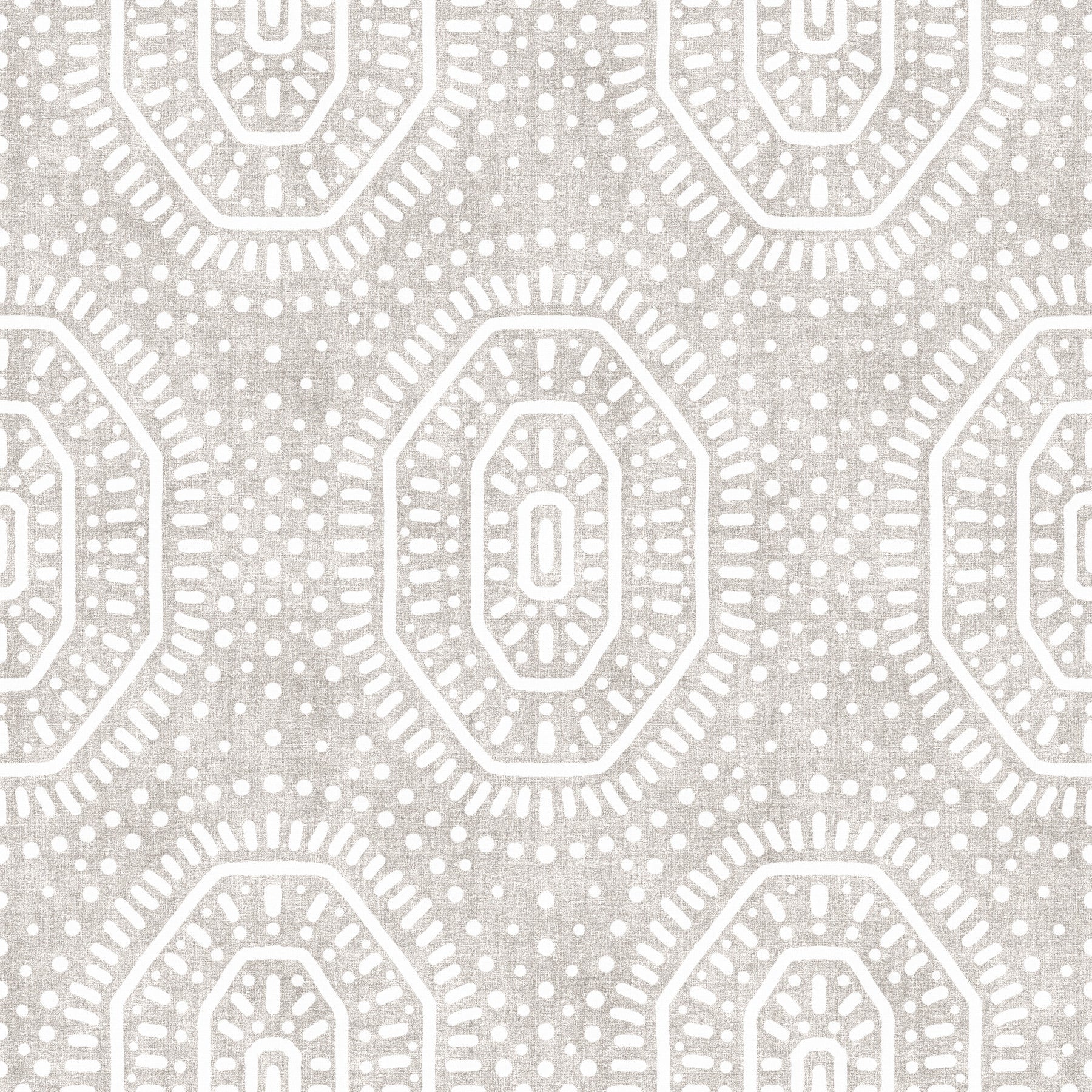 Boho-Achteck-Häkel-Grunge-Neutral-Tapete