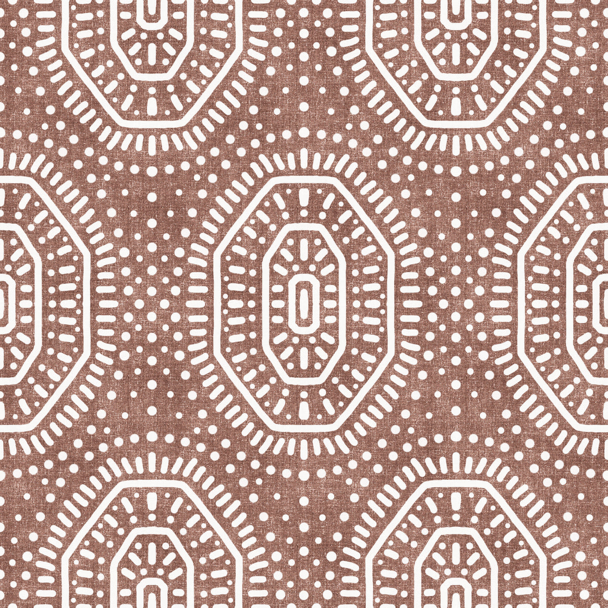 Boho Octagons Crochet Grunge Terracotta Red Wallpaper⁠