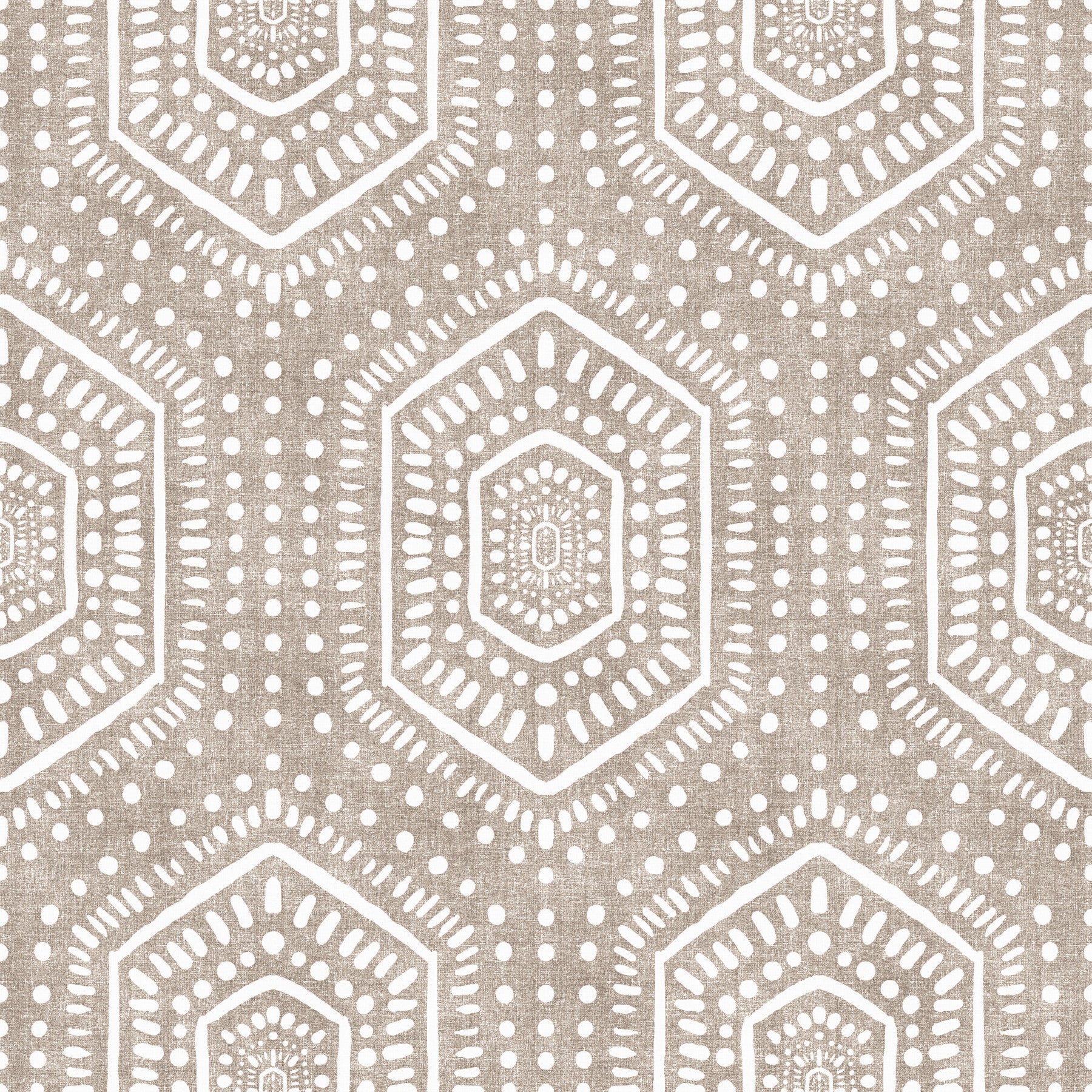 Boho-Tapete im Grunge-Stil, erdig-beige