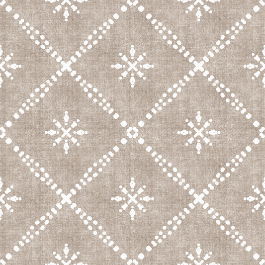 Boho Dotted Lattice Grunge Earthy Beige Wallpaper⁠