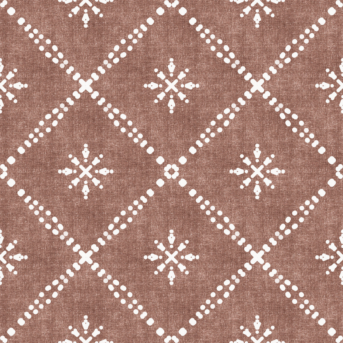 Boho Dotted Lattice Grunge Terracotta Red Wallpaper⁠ in your room — zoomed