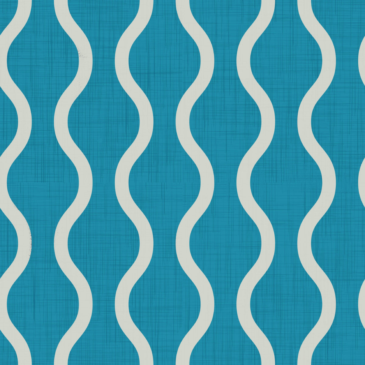 Cozy Scandi Folk Wavy Stripe Nordic Teal - Craft Stripe Wallpaper⁠ in your room — zoomed