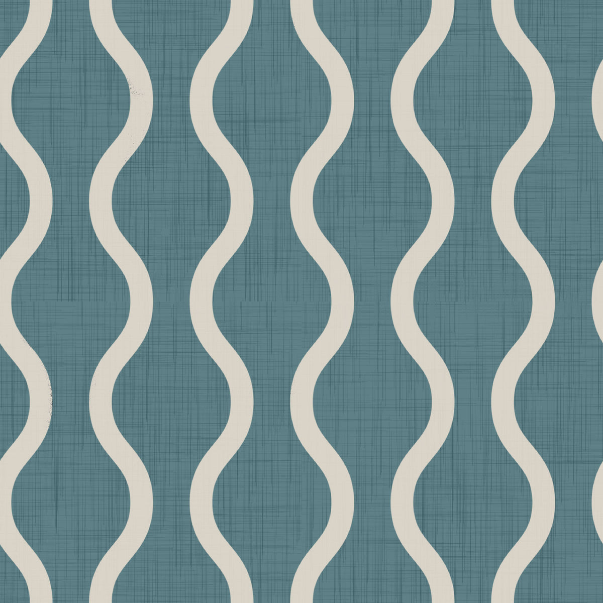 Cozy Scandi Folk Wavy Stripe Nordic Blue Grey - Craft Stripe Wallpaper⁠ in your room — zoomed