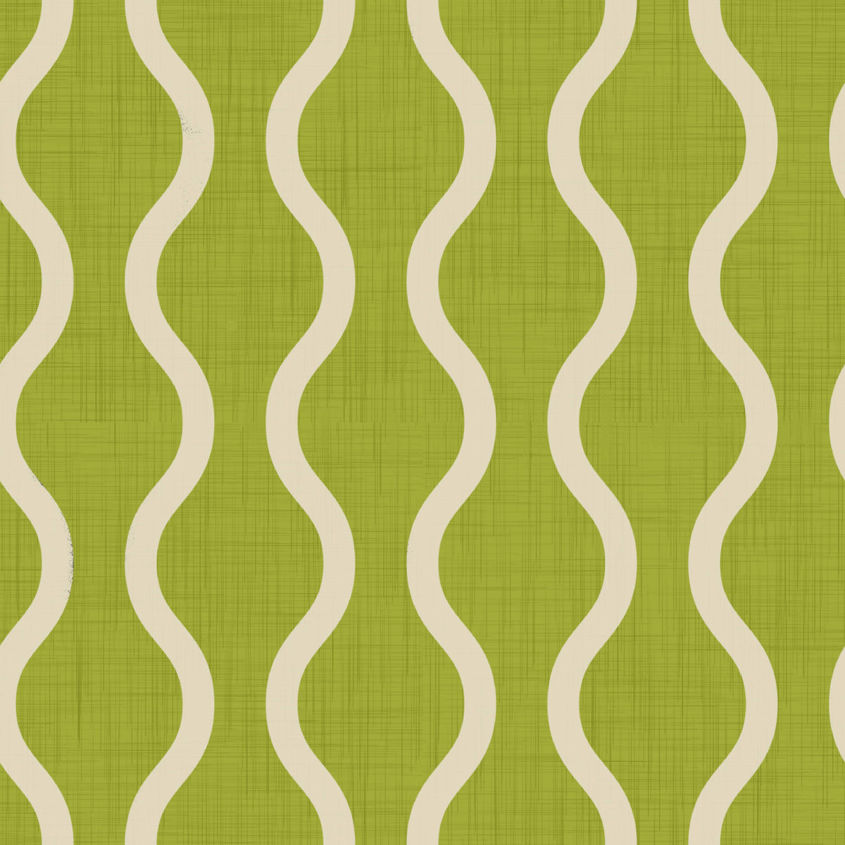 Cozy Scandi Folk Wavy Stripe Olive Chartreuse - Craft Stripe Wallpaper⁠