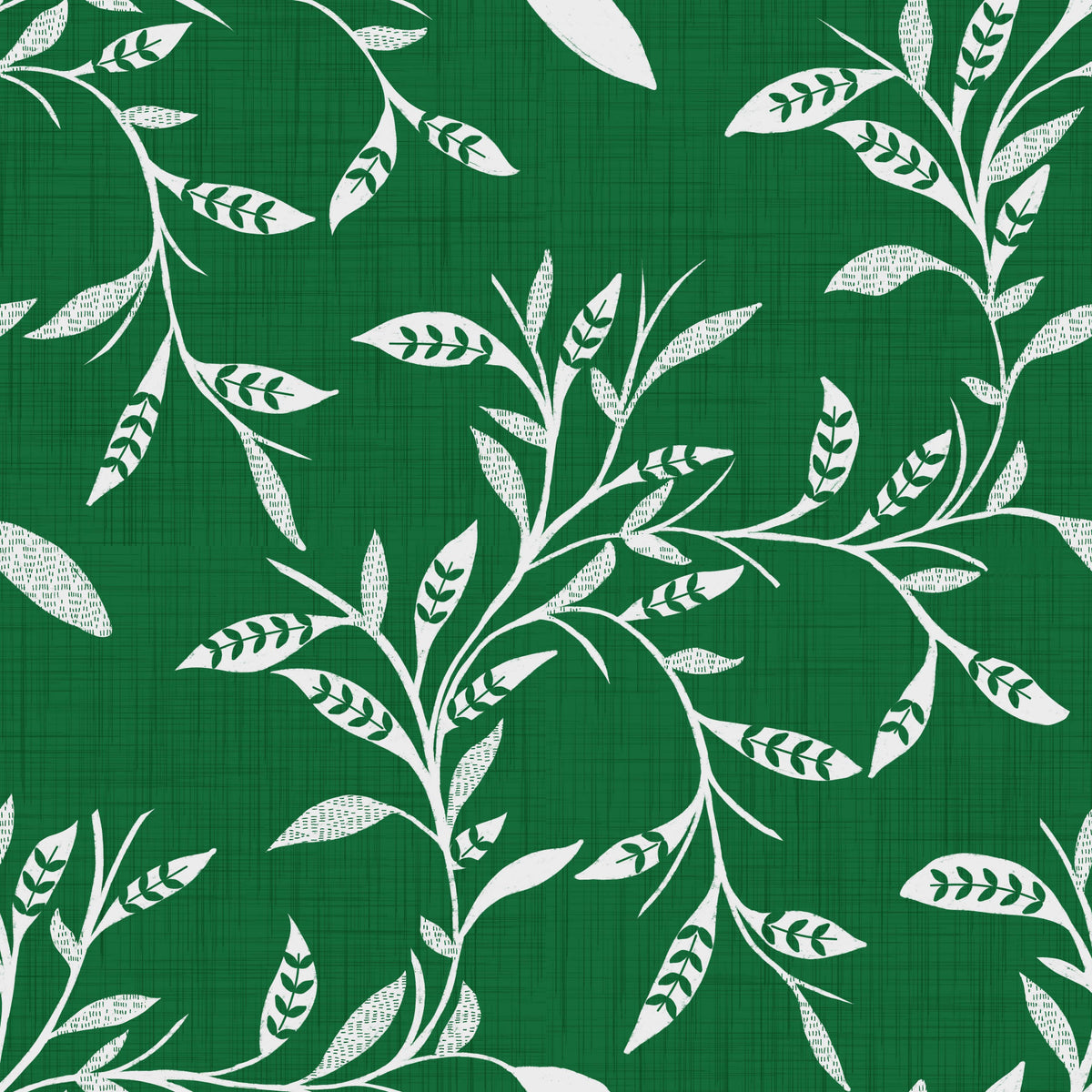 Papier peint Craft Blender motif feuilles et vigne vert forêt, style scandinave cosy in your room — zoomed