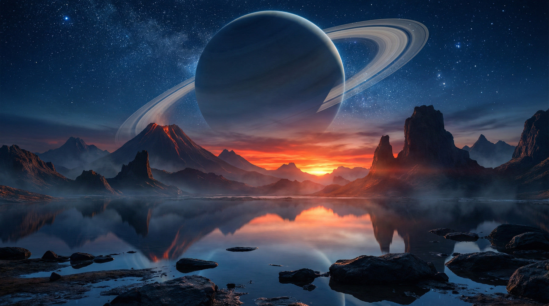 Kosmisk refleksion vægmaleri