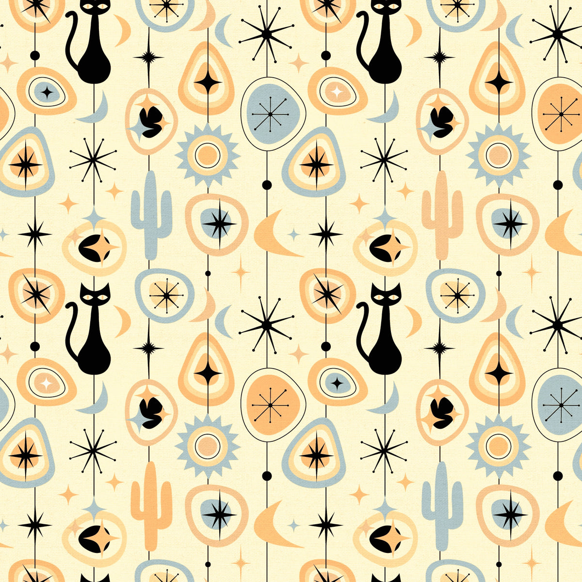 Vintage Atomic Desert Night Wallpaper