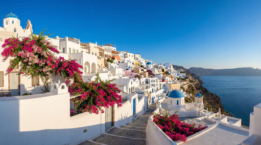 Murale da parete con paesaggio da sogno di Santorini