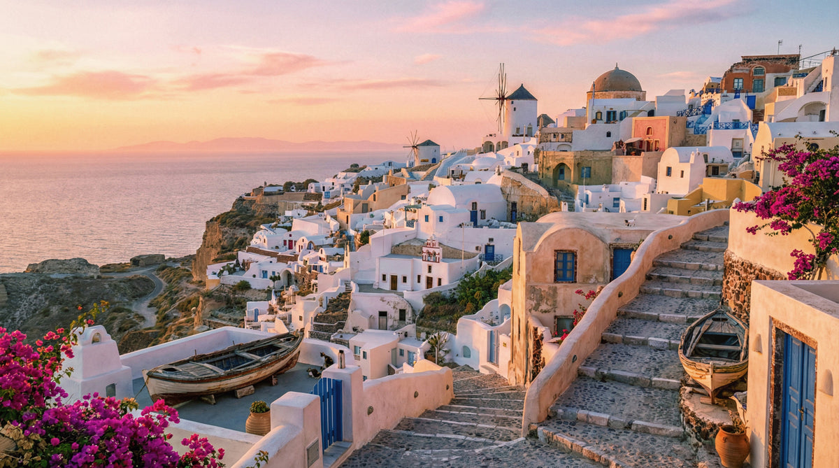 Santorini solnedgang veggmaleri in your room
