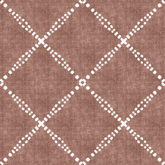 Boho prikket espalier grunge terrakotta rødt tapet