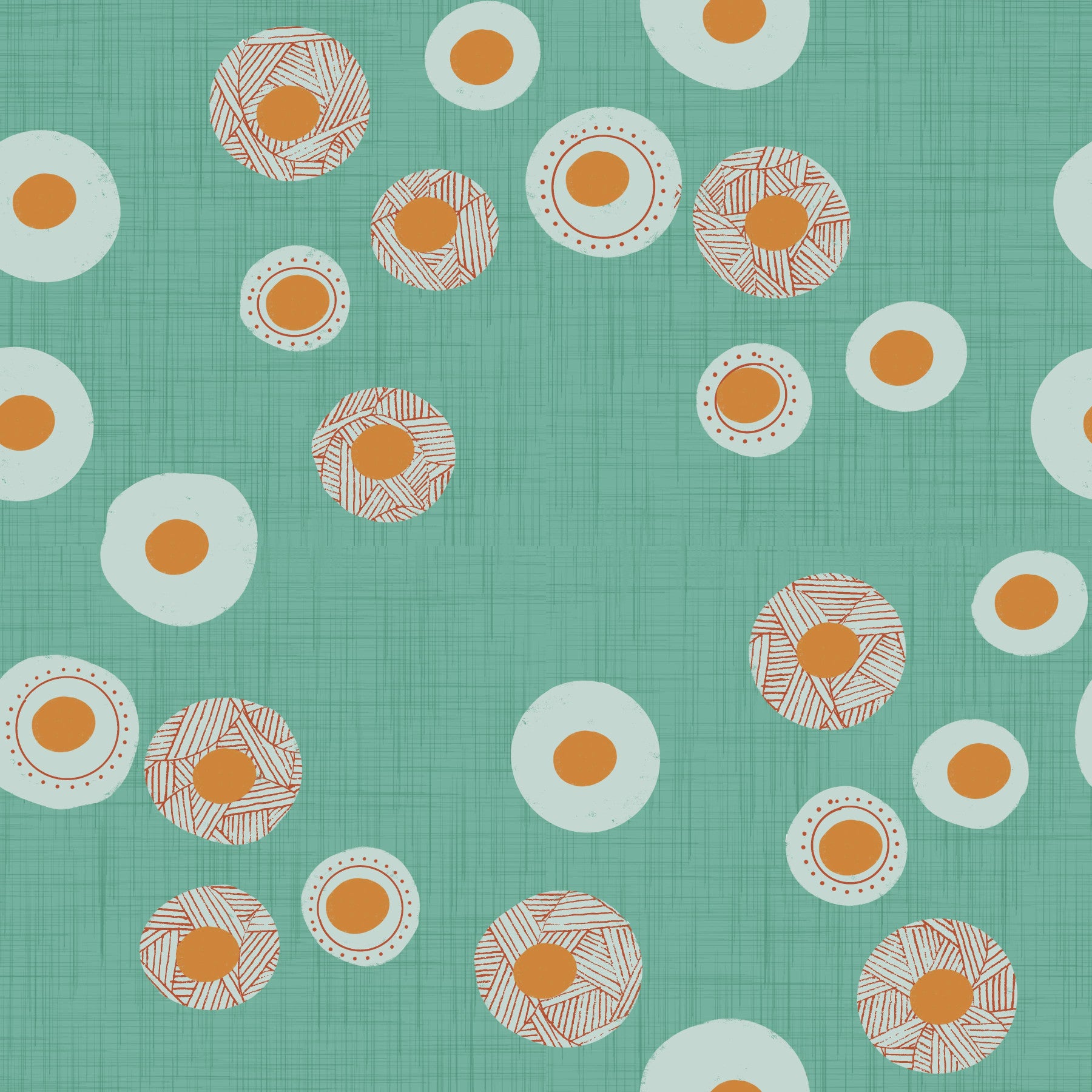 Viihtyisä Scandi Folk Dot Floral Sage Mint - Craft Circle -tapetti