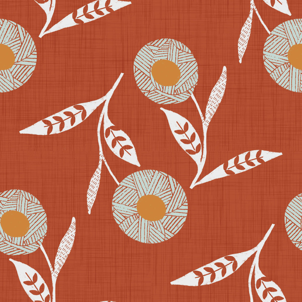 Przytulny skandynawski kwiat w kolorze spalonej terakoty – tapeta Craft Botanical in your room — zoomed