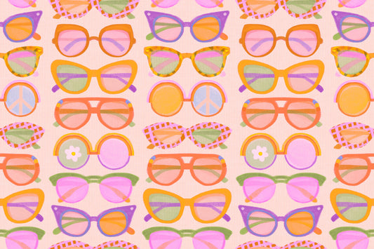 Schattierungen der Kühle • Sommerliches Wandbild im Mid-Century-Stil