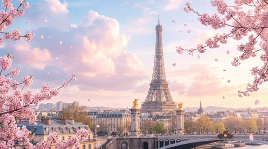 Mural de pared de sakura parisino