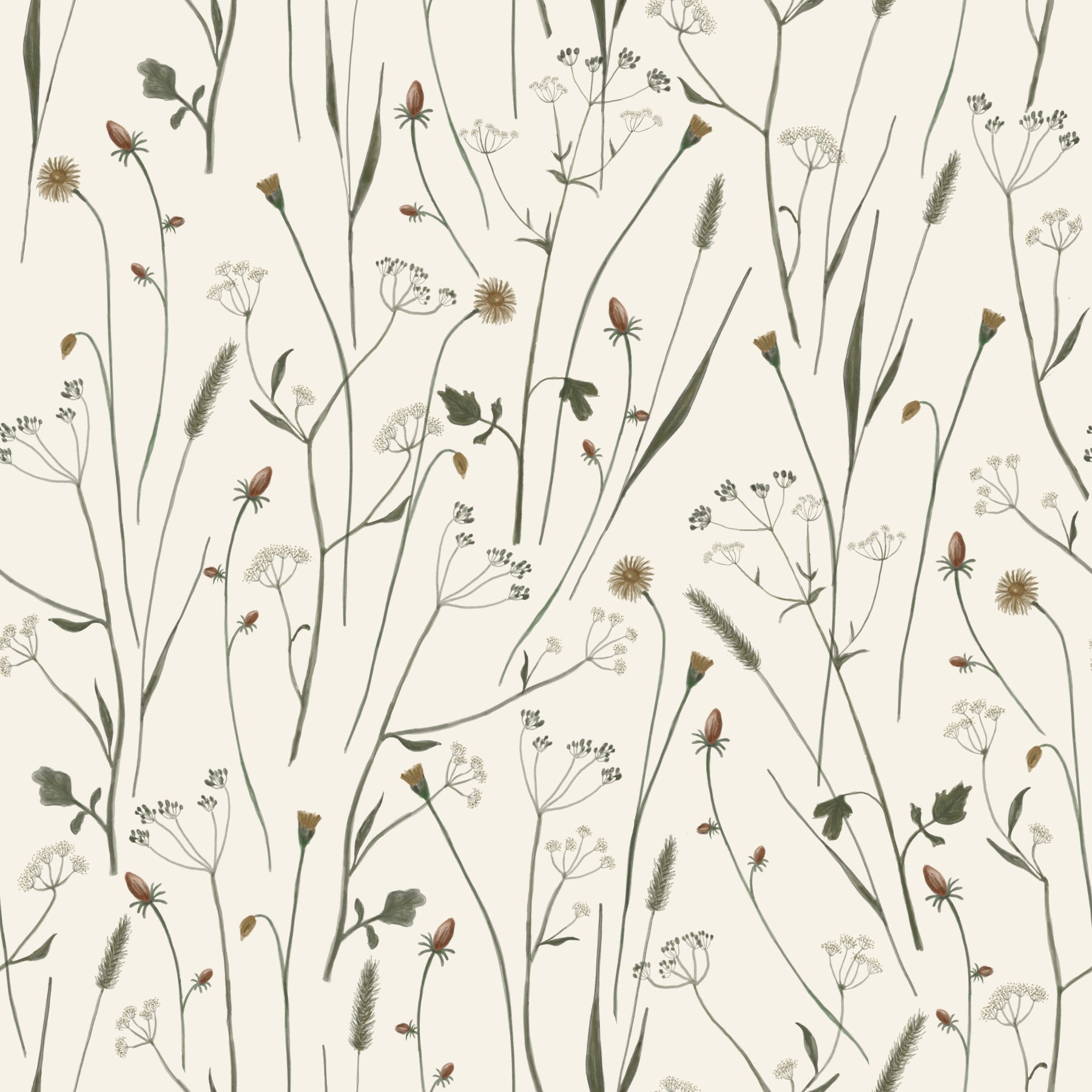 Papier peint floral discret Homeland in your room — zoomed