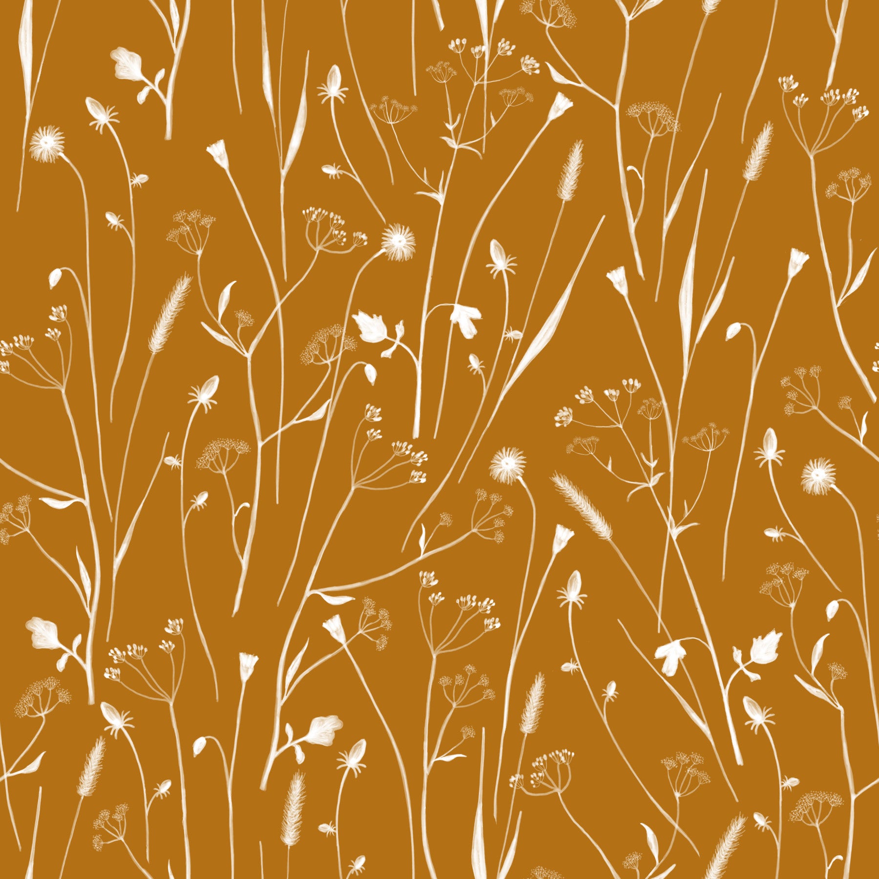 Papier peint floral doré Homeland