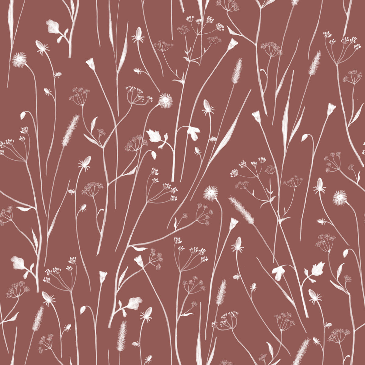 Carta da parati Homeland Floral Terracotta in your room — zoomed