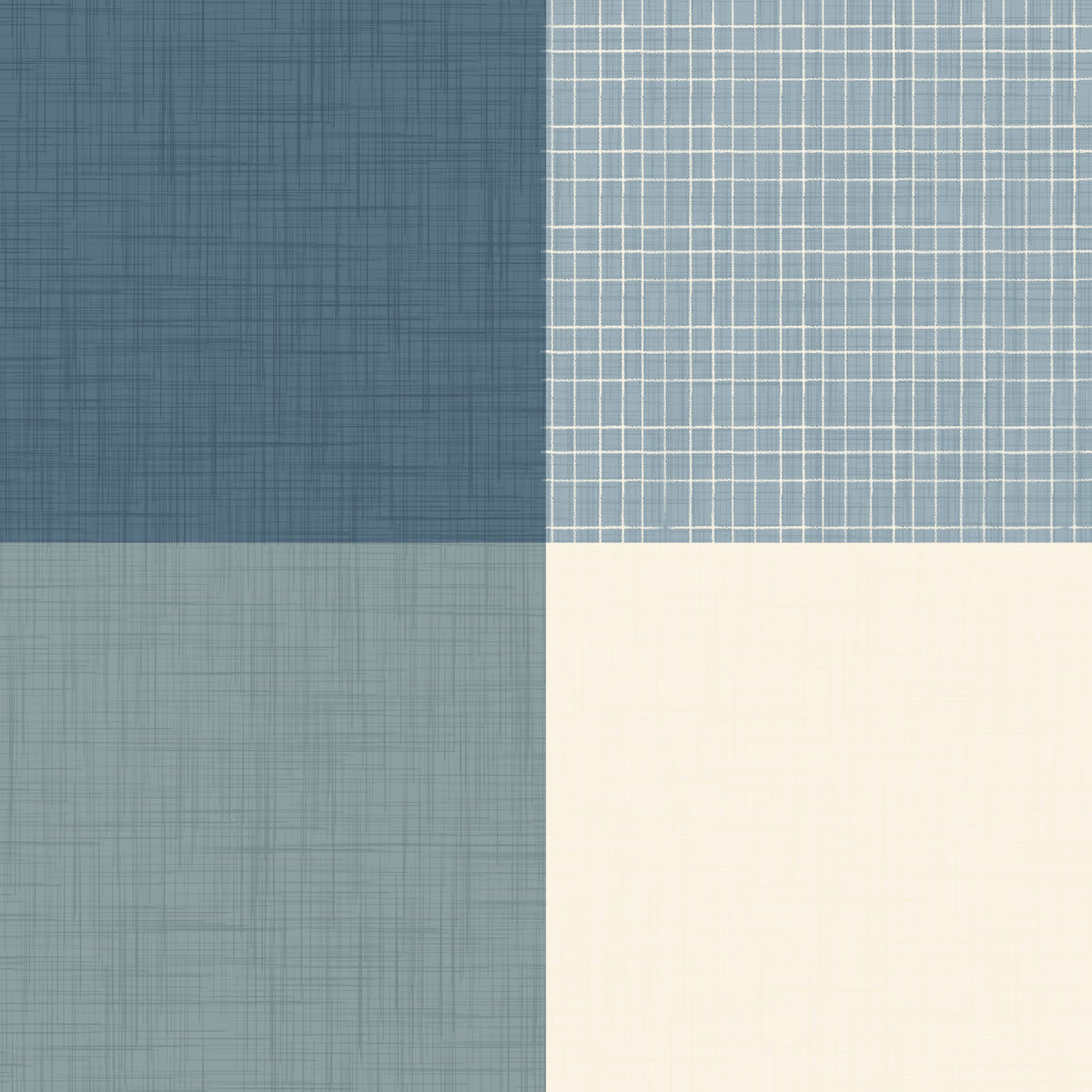 Gingham Dusty Blue Linen Texture Country Wallpaper⁠ in your room — zoomed