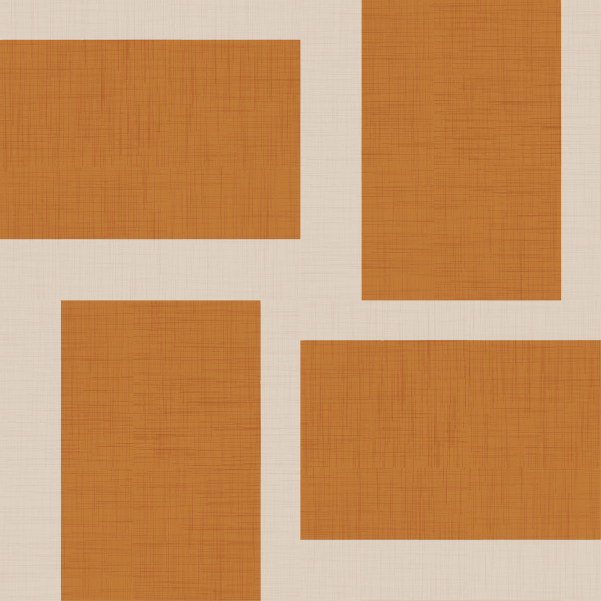 Moderne geometrische Farbblock-Tapete in Terrakotta-Creme in your room — zoomed
