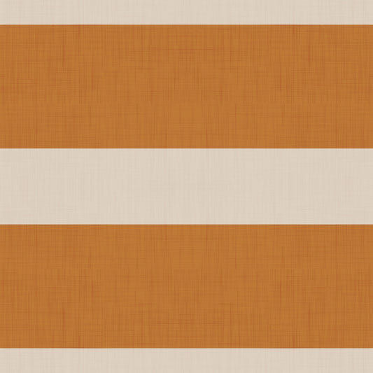 Moderne horizontale Streifentapete in Terrakotta-Creme