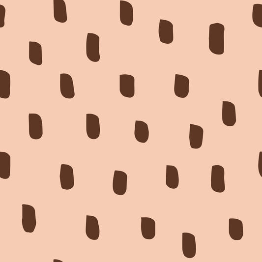 Mid Mod Wildflower Dots - Rosa Brun Tapet