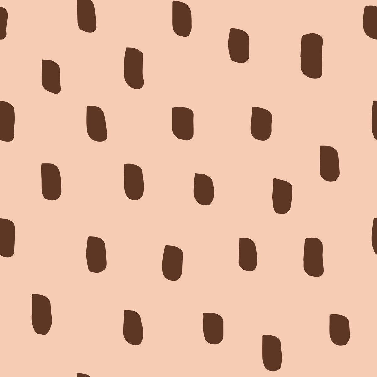 Papier peint à pois fleuris style Mid Mod - Rose et marron