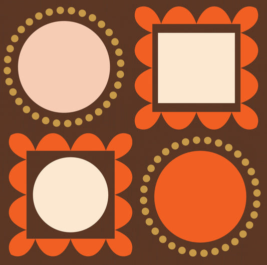 Mid Mod-tavelramar - Choklad-ockra terrakotta-tapet