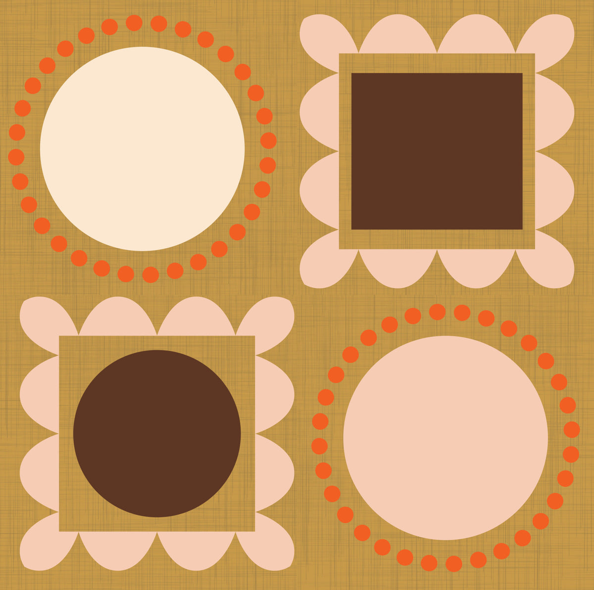 Cadres photo style Mid-Century - Papier peint ocre in your room — zoomed