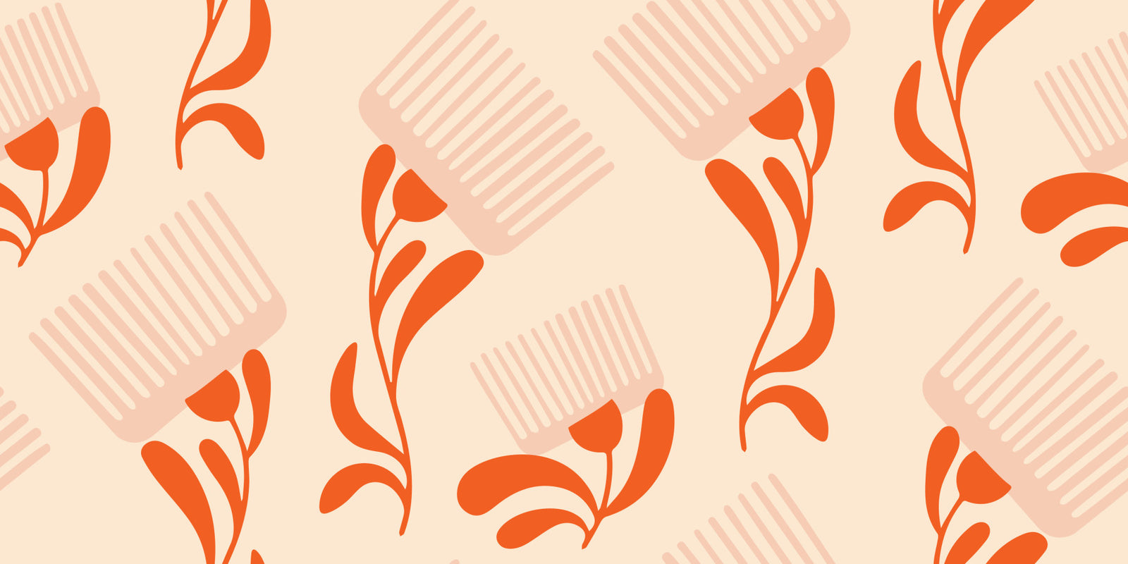 Mid Mod Wildflower Comb - Beige Terracotta Tapete in your room