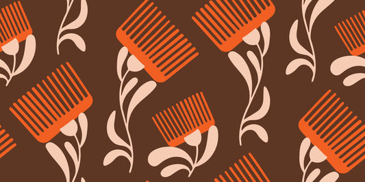Mid Mod Wildflower Comb - Choklad Terrakotta Tapet