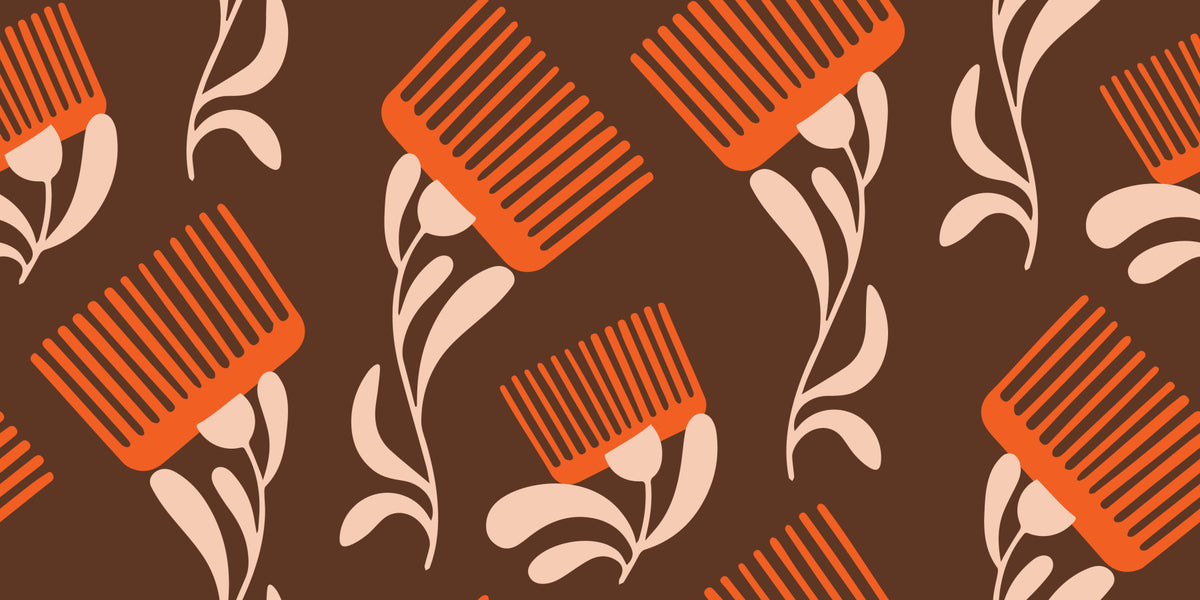 Pettine Mid Mod Wildflower - Carta da parati color terracotta cioccolato in your room